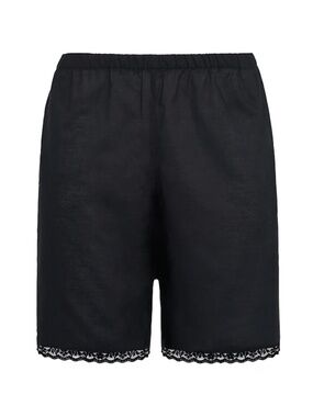 Cou Cou Intimates Bermuda Short: Cotton Voile Black Size Medium